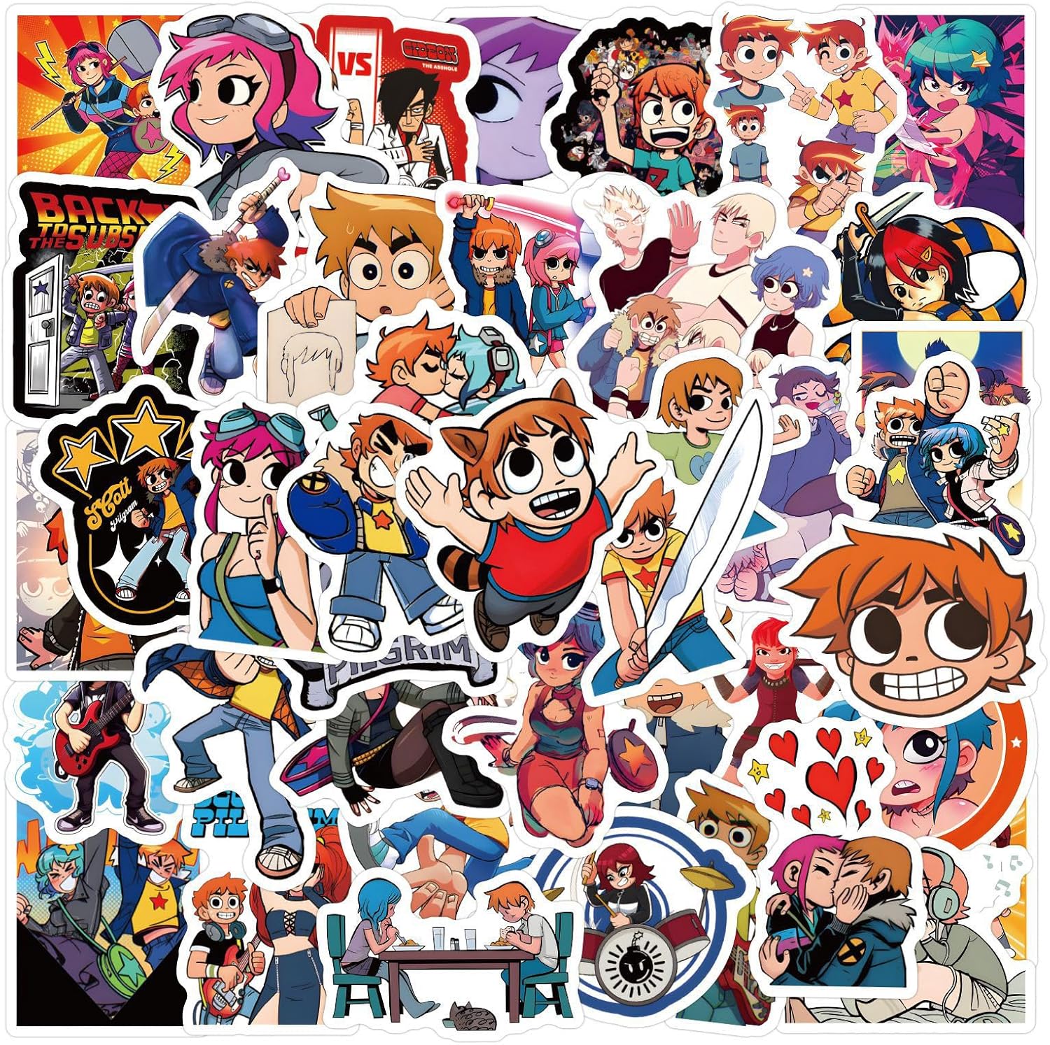 50pcs Invader Movie ZIM Stickers for Kids, Cute Water Bottle Stickers for Kids Waterproof, Vinyl Laptop Kid Sticker Pack (White)