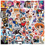 50pcs Invader Movie ZIM Stickers for Kids, Cute Water Bottle Stickers for Kids Waterproof, Vinyl Laptop Kid Sticker Pack (White)