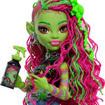 Monster High Venus McFlytrap Doll, Plant Monster with Pet Cat Chewlian & Accessories Like Backpack, Notebook, Snacks & More