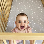 Newton Baby Fitted Crib Sheet (2-Pack) - Ultra Breathable and Soft, Organic Cotton, Fits All Standard Cribs, Stardust Grey & Plain White