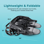 Gaggle by Foundations Roadster Duo Side by Side Double Stroller | Lightweight Compact Double Stroller for Toddlers | Easy to Fold & Maneuver | Amusement Park Approved | Black
