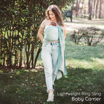 Ring Sling Baby Carrier - USA Lab Tested, 100% Natural Cotton Muslin, Breathable & Ergonomic Ring Sling Grey Turquoise