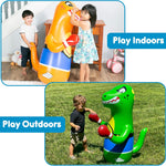 Inflatable Dinosaur Punching Bag for Kids – Bop Bag for Toddlers and Children Ages 3-14 – 47" Blow Up Toy with Bounce-Back Action – Fill Base with Sand or Water