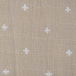Little Unicorn Premium Crib Sheet | Breathable & Super-Soft Muslin Fabric (Taupe Cross)