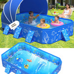 2026 Kiddie Pool with Canopy,Baby Swimming Pool for Toddler,Non-Inflatable Portable Pool for Kids,Foldable Toddler Pool with Shade,Kiddie Pool for Backyard,Pop Up Baby Beach Pool 53''×40''×33''