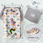 Joyful Journeys Baby Lounger - 2 in 1 Infant Lounger Baby Nest/Diaper Organizer - 100% Cotton Lounger Pillow - Portable Baby Lounger Travel Bed - Newborn Essential - 0-18 Months (Neutral Elephants)