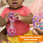 Bright Starts Delightful Duo 2-Pack Gift Set with Easy-Grasp Oball Rattles, Pink, Baby Toys for Newborn and Up