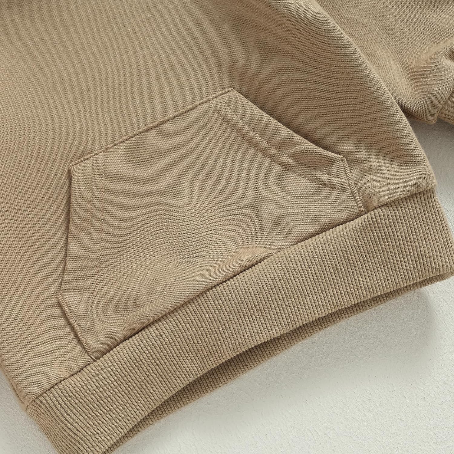 Toddler Baby Boy Girl Hoodies Solid Color Long Sleeve Kangaroo Pocket Hooded Sweatshirt Top Fall Winter Clothes