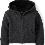 And Toddler Long Sleeve, Sherpa Lined, Zip-front Hoodie Sweatshirt