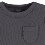 Gerber Baby Bodysuit and Shorts Set, Dark Grey, 6-9 Months