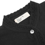 Lilax Baby Girls' Knit Long Sleeve Button Closure Bolero Cardigan Shrug 3-6 Months Black