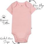 HonestBaby baby-girls 5-pack Short Sleeve Bodysuits One-piece 100% Organic Cotton for Infant Baby Girls