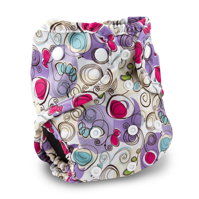 Patterned cloth diaper on a white background