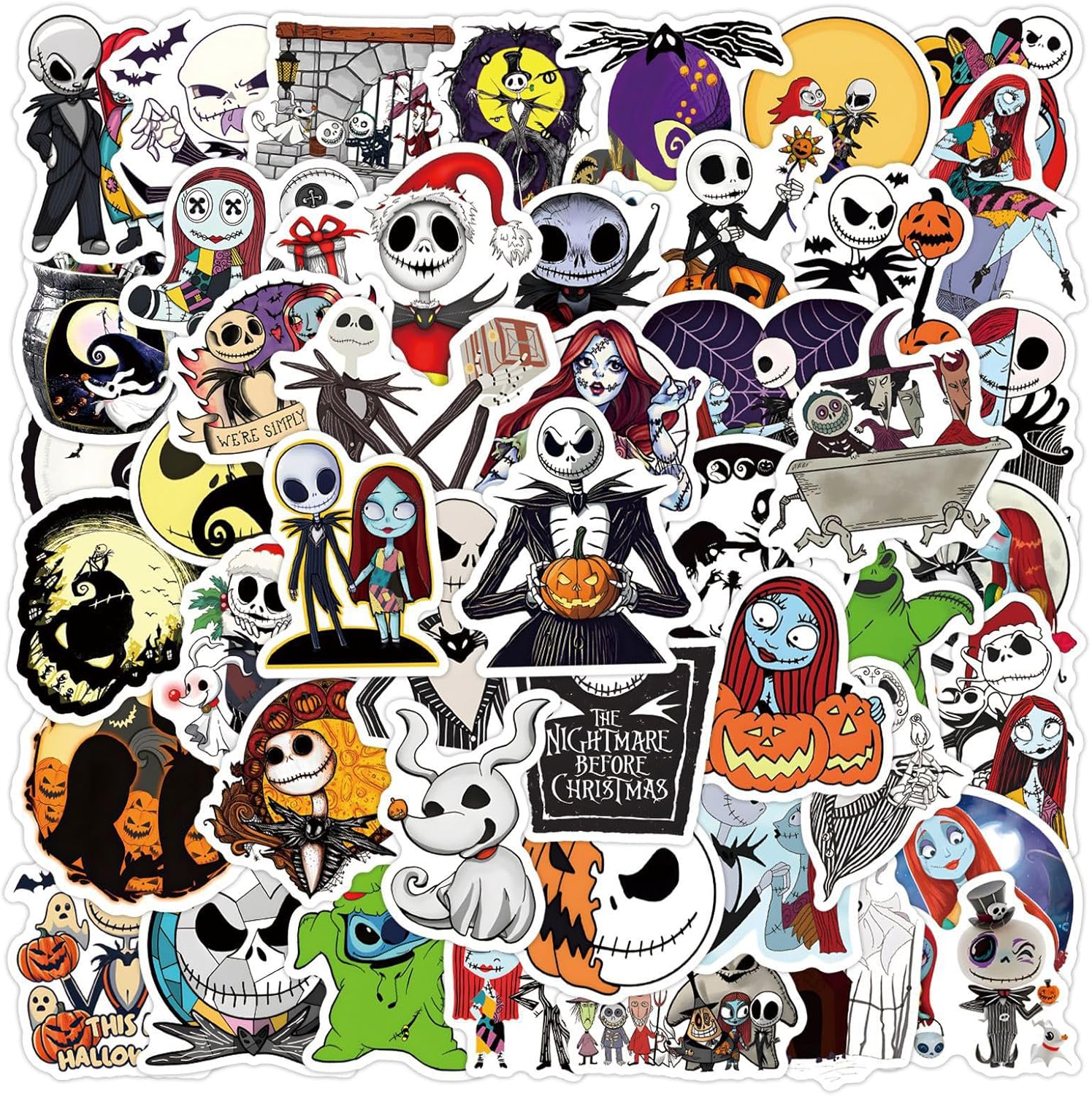 50pcs Invader Movie ZIM Stickers for Kids, Cute Water Bottle Stickers for Kids Waterproof, Vinyl Laptop Kid Sticker Pack (White)