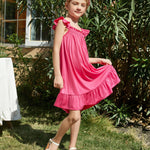 PATPAT 3 Packs Girl Toddler Dresses Sleeveless Flamingo Striped Toddler Summer Casual Dresses 18-24 Months Multicoloured