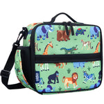 Wildkin Kids ECO rPET Insulated Lunch Box – Keeps Food Hot or Cold, Easy-Clean Lining, Mesh Pockets & BPA-Free – Boys & Girls, Ideal for School, Travel & Daycare – Wild Animals