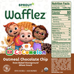 CoComelon Sprout Organic Baby Food, Toddler Snacks, Oatmeal Chocolate Chip Wafflez, Single Serve Waffles (5 Count)