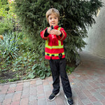 DISHIO Dress Up Clothes for Kids Pretend Role Play Costumes Trunk Toddlers Dress Up Costumes with Fireman Police Doctor Chef Kids Costume Dress Up Costumes for Boys Girls Birthday Party Age 3 to 6