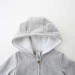 Comfy and Cozy Cotton Girls Long Sleeve Hoodie Full Zip Outwear in SpringFfall Winter for 9-12M Grey Jacket