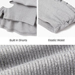 PATPAT Girls Skirt Sets Size 9-10 Years, Grey Crop Tops and Elastic Waisted Pleated Skorts 2 Piece Outfits, Girls Y2K Outfits, Kids Clothes Summer Clothes Clothing Sets