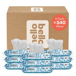 Hello Bello Extra Gentle Unscented Baby Wipes, Plant Based, Made with 99% Water and Aloe for Babies and Kids, 720 Count