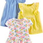 Simple Joys by Carter's Girls' Short-Sleeve Shirts and Tops, Pack of 3