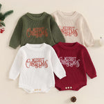 Adobabirl Baby Girl Boy Knitted Sweater Bubble Romper Long Sleeve Jumpsuit Festival Outfit Fall Winter Spring Clothes