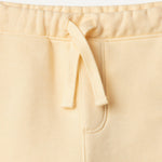Amazon Essentials x Sofia Grainge Baby Boys' Pull-On Knit French Terry Shorts, Pack of 2, Pale Yellow/Stripe, 3-6 Months