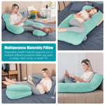 Cute Castle Pregnancy Pillows, Soft U-Shape Maternity Pillow with Removable Cover - Full Body Pillows for Adults Sleeping - Pregnancy Must Haves - Jumbo 57 Inch - Turquoise