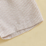 Aiwpstoin Toddler Baby Boy Girl Shorts Summer Casual Elastic Waist Striped Shorts Pants Boxer Bottoms (Khaki, 6-12 Months)