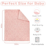 Yurhap Fleece Baby Blanket Heart Checkered Blanket, Ultra Soft Cozy Baby Blankets for Girls Boys, Fluffy Infant Toddler Newborn Receiving Blankets for Crib Stroller 30”×40” (Light Pink)