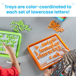 hand2mind Alphabet Word Work Small Group Set, Lowercase Magnetic Letters, Magnetic Letter Trays, Phonics Manipulatives, Phonemic Awareness Activities, Science of Reading Classroom Materials (Set of 6)