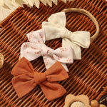doboi 10PCS Baby Headbands Girls Hair Bows Nylon Linen Hairbands Handmade Hair Accessories for Newborn Infant Toddlers Little Girl and Kids
