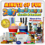 Funwares Minute of Fun Game - Minute to Win It Games for Kids, Adults, Teens, Families, Game Night, Gift for Home, Birthdays, or Travel. 2-12 Players! Outdoor - 272 Challenges