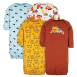 Gerber Unisex Baby Boy and Girls 4-Pack Sleeper Gown Amber 0-6 Months
