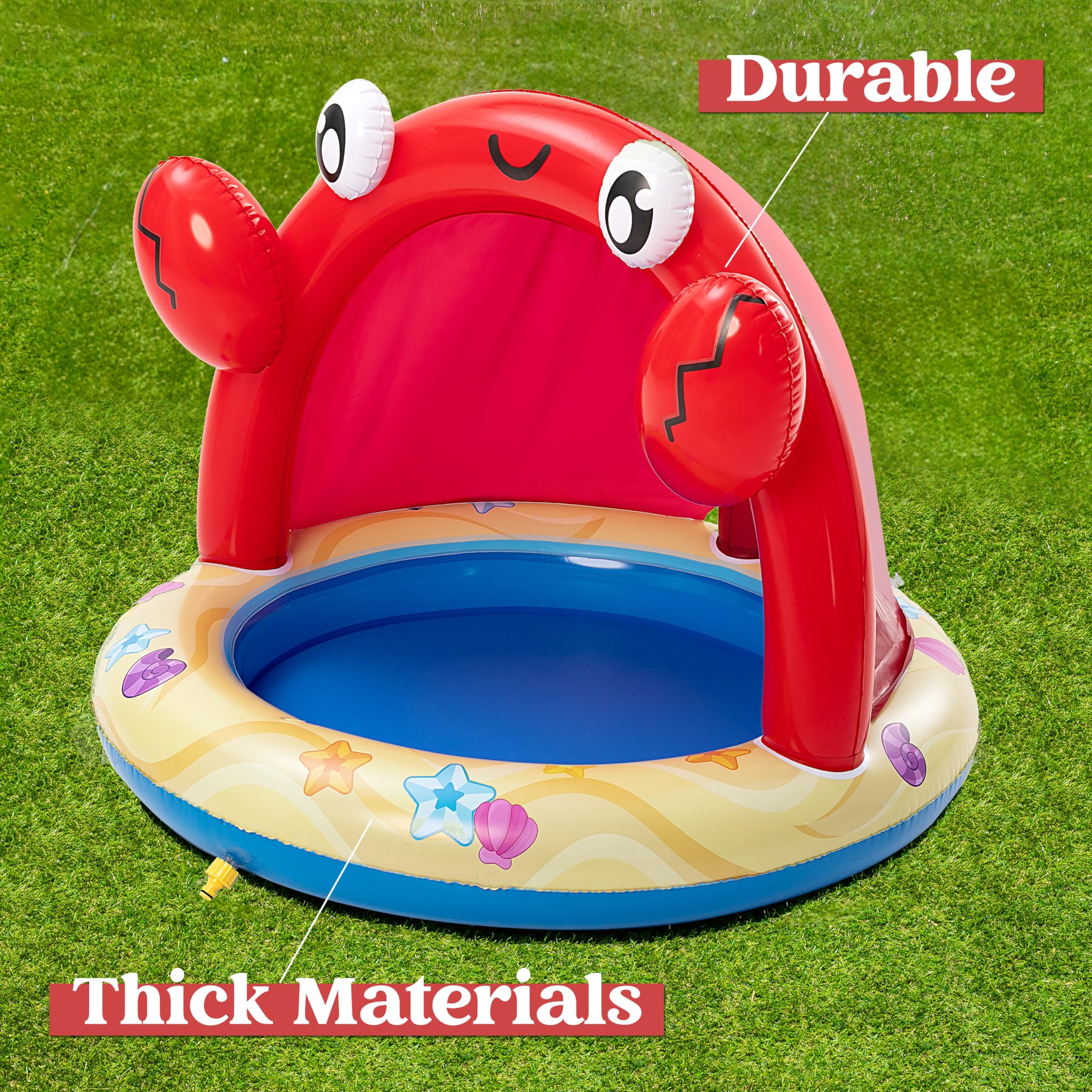 Sloosh Baby Pool Toddler Sprinkler, Crab Splash Pool - Swimming Pools ...