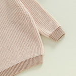 fhutpw Newborn Infant Baby Girl Boy Knit Sweater Crewneck Pullover Long Sleeve Chunky Sweater Toddler Fall Winter Clothes (Cream + Light Khaki, 0-3 Months)