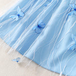 Toddler Girl Dress 2t 3t Girl Clothes Cute Ruffle Tutu Fairy Butterfly Princess Light Blue Dress for Toddler Summer Two Piece Outfit Casual Sundress
