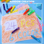 Epakh 24 Pieces Washable Crayons for Toddlers and Kids Easy Clean Colorful Crayons Shower Markers Toys Paint Art Supplies