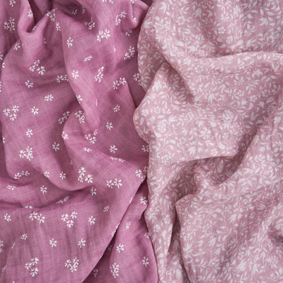 aden + anais Boutique 100% Organic Cotton Muslin Swaddle, Breathable Baby Blanket, Ideal for Boys, Girls, Newborns, Babies & Infants, Receiving Blanket, Lightweight Wrap, 2 Pack, Heritage Floral
