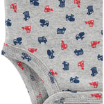 Simple Joys by Carter's Baby Boys' 5-Pack Long-Sleeve Bodysuit, Blue/Grey Trucks/Red Stripe, 6-9 Months