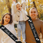 Baby Mama & Baby Daddy Sash Set - Funny Baby Shower Sashes for Mom & Dad To Be Baby Shower Party Decorations Gifts Supplies Baby Gender Reveal Ideas Favors Mommy to Be Sash for Baby Shower Boy Girl