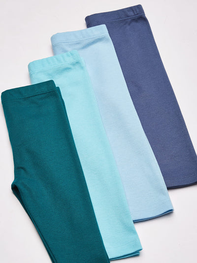 Hanes Baby Leggings, Ultimate Flexy Knit Pants Boys & Girls, 3-Pack, Violet/Green/Aqua/Light Blue, 12-18 Months
