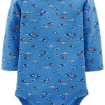 Simple Joys by Carter's Baby Boys' 5-Pack Long-Sleeve Bodysuit, Blue/Grey/White, 3-6 Months