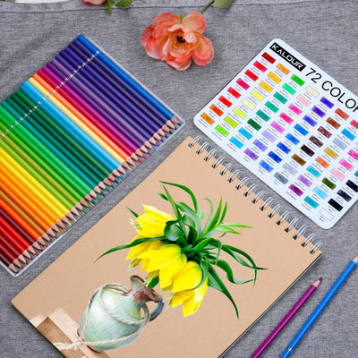 KALOUR 72 Count Colored Pencils for Adult Coloring Books, Soft Core,Ideal for Drawing Blending Shading,Color Pencils Set Gift for Adults Kids Beginners