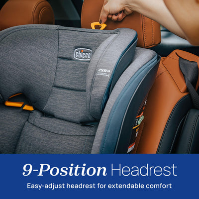 Chicco MyFit Air ClearTex 2-in1 Harness Booster Car Seat, 5-Point Harness Car Seat and High Back Booster, for Children 26.5-100 lbs, Stratus/Grey