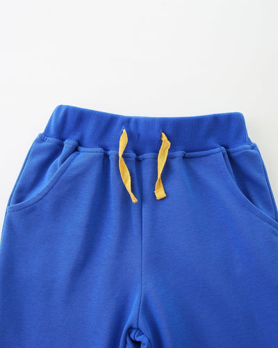 AMIYAN Boys Cotton Pants Toddler Sweatpants Boys Joggers Pants with Pocket Drawstring Royal Blue 4T