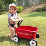 Radio Flyer My 1st Wagon 2-in-1 Walker & Pull Wagon with Beach and Garden Tools for Toddlers Ages 1-4, Red Amazon Exclusive