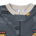 Gerber Baby Boys' 2-Pack Footed Pajamas, Dump Truck Grey, 0-3 Months