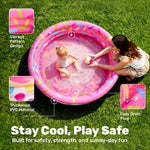3 Pack 45" X 10" Inflatable Kiddie Pools, Watermelon & Pineapple & Cupcake Swimming Pool for Kids Seasonal Merriment, Indoor&Outdoor Water Pool Baby Swimming Pool Pit Ball Pool
